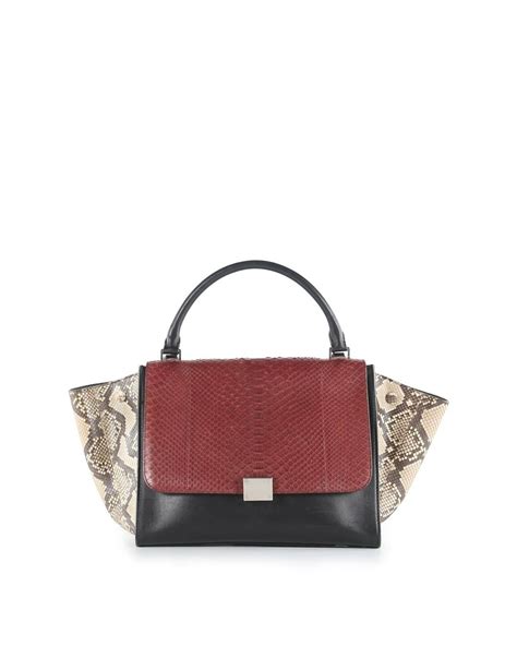 celine trapeze snakeskin bag|CELINE Snakeskin Calfskin Medium Tri.